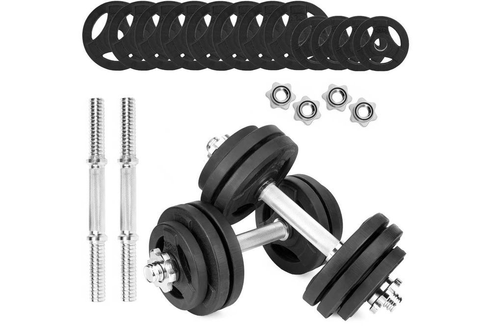 Hantle żeliwne kierownice regulowane 2x15kg zestaw 30kg talerze GD