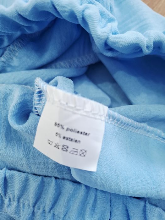 Jasnoniebieski komplet zestaw damski hiszpanka szerokoe spodnie nowy