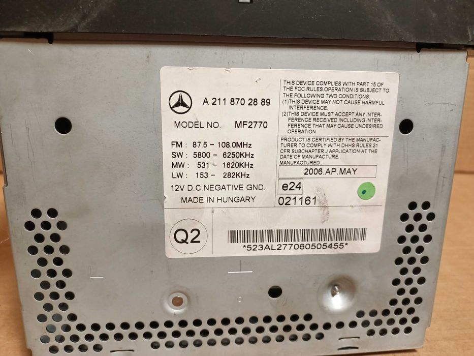 mercedes w211 e-klasa radio cd