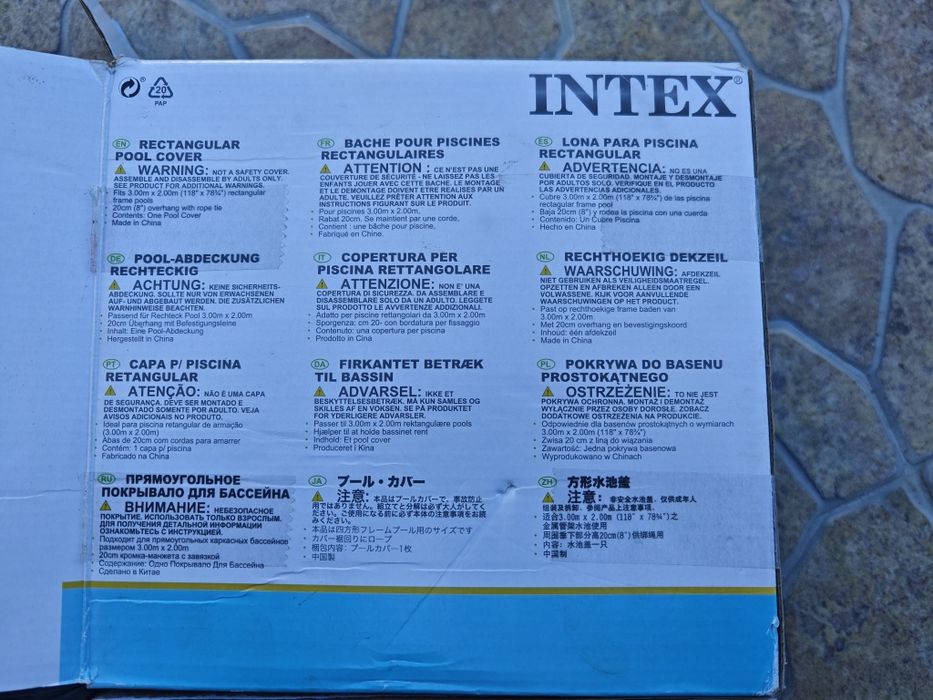 Capa intex para piscina retangular