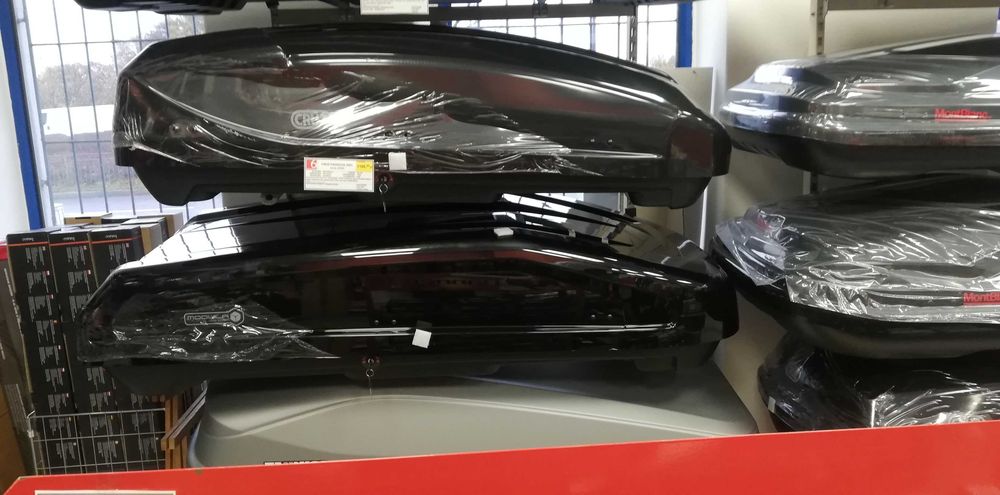 włoski bagażnik boks box dachowy Modula Evo 470 litrów jakość Thule