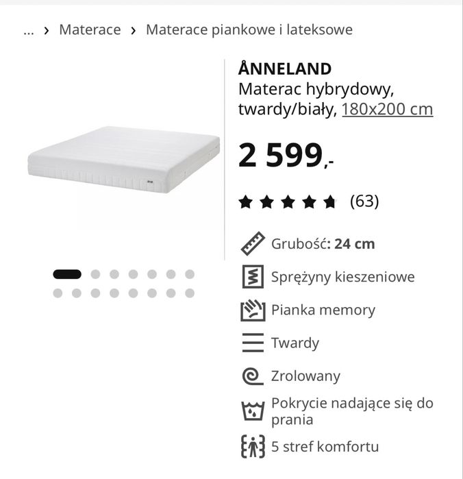 Materac 180/200