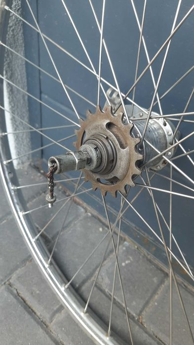 Retro komplet kół 26 cali 3 biegowe Sachs stal nierdzewna