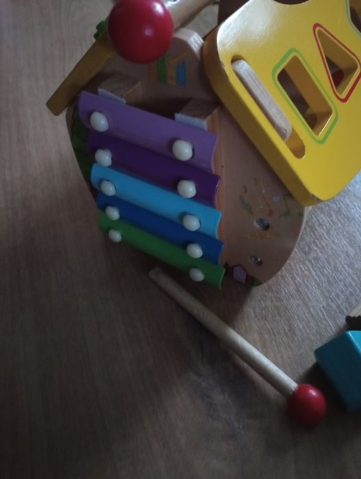 Domek drewniany sorter zegar cymbałki