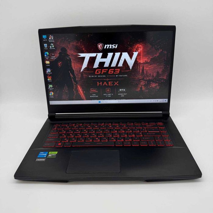 MSI GF63 Thin 11UC 15.6" FHD IPS 144Hz i5-11400H 16GB DDR4 SSD 512GB NVMe RTX 3050 4GB