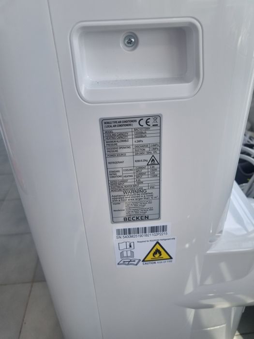Ar Condicionado Portátil BECKEN BAC10172WH