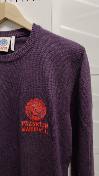 Sweter Franklin Marshall r. L fioletowy Wełna
