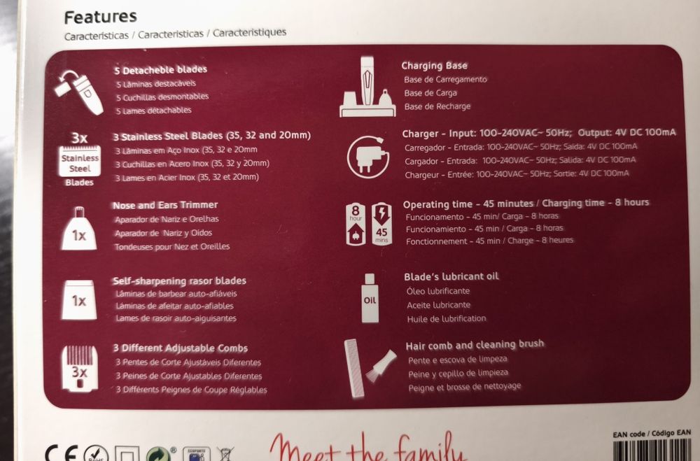 Máquina de cortar cobelo corpo e barba 5em 1
Trimer aparador multifun