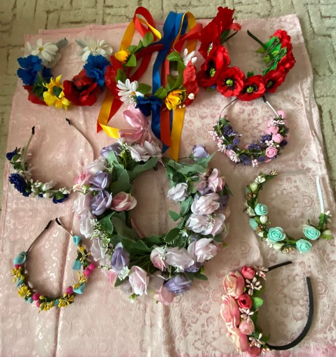 Український віночок зі стрічками / венок с ленточками/обруч на голову