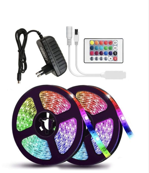 USB LED стрічка RGB з пультом / підсвітка для кімнати, авто, ТВ / декоративне підсвічування