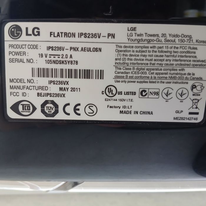 Монітор LG 60 hz