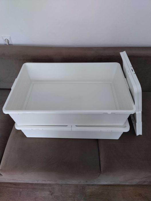 Ikea Sockerbit 2 Białe Pojemniki z Pokrywą 50x77x19