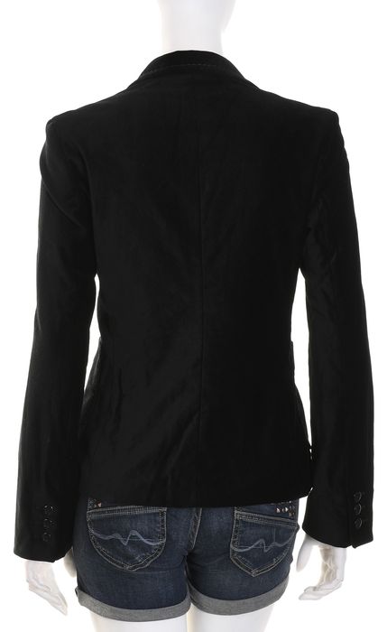 MAX MARA czarna welurowa marynarka damska żakiet r. 36