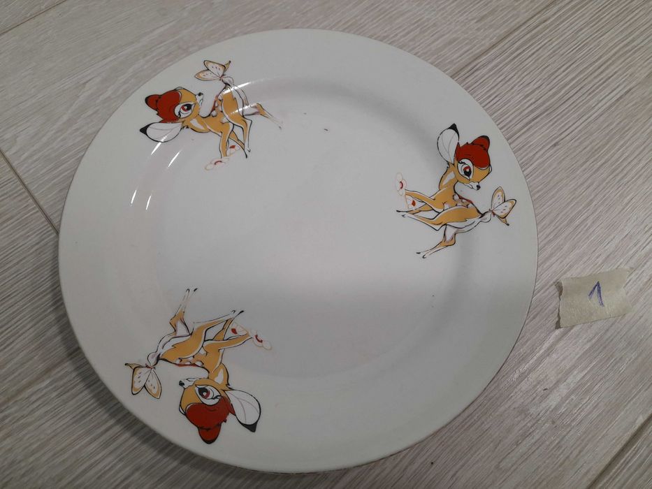 Talerzyk BAMBI sarenka jelonek PRL dzieci