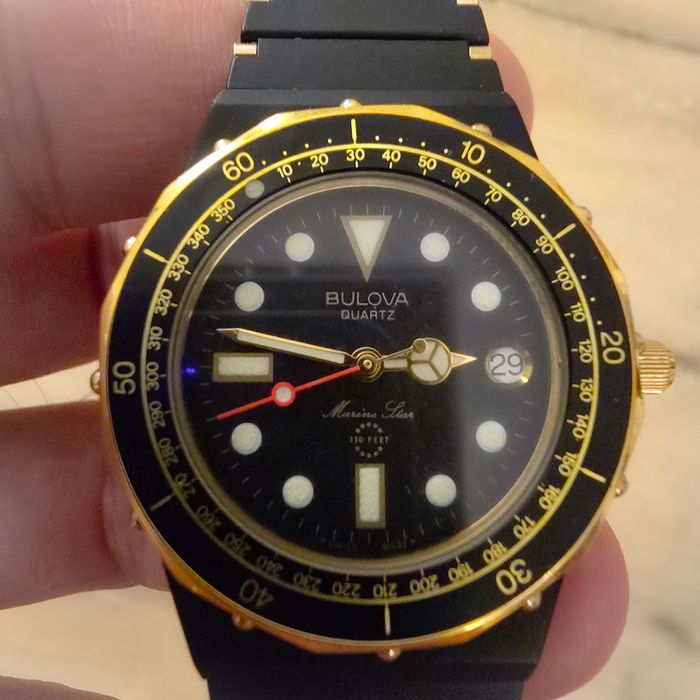 Bulova Marine Star navi bransoleta NOS metka solidny kwarcowy prezent