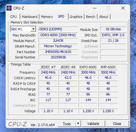 Juhor DDR5 6000MHz 16GB EXPO/XMP