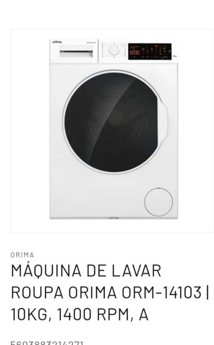 Máquina lavar roupa 10kg Orima