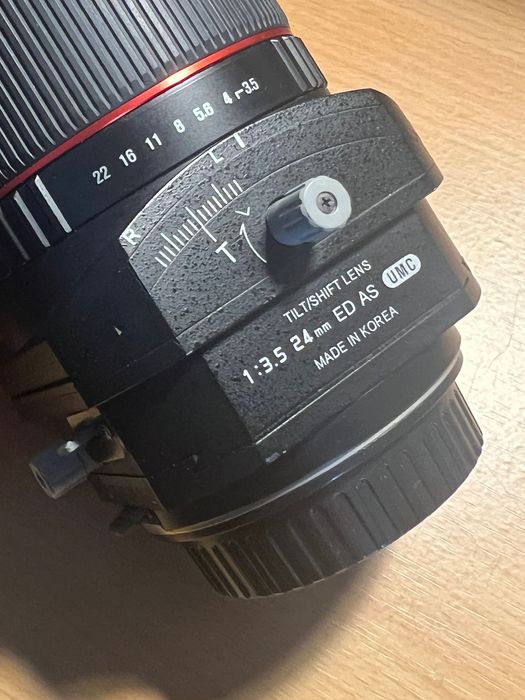 Samyang t-s 24mm f/3.5 ed as umc para Canon EF