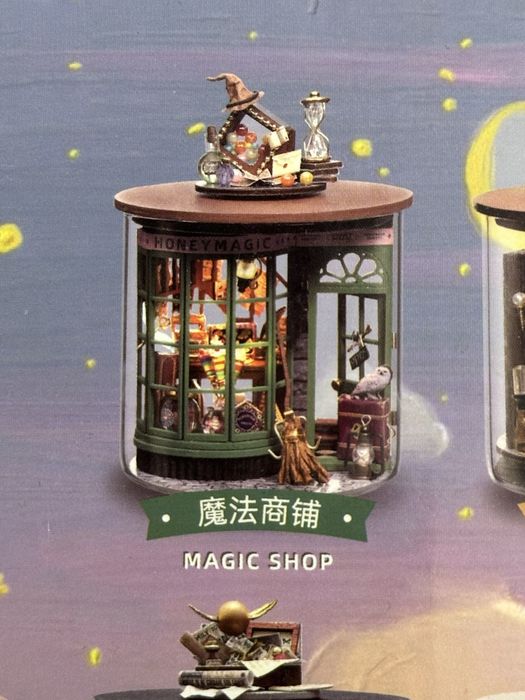 model, puzzle 3d do układania w słoiczku, motyw harry potter,book nook