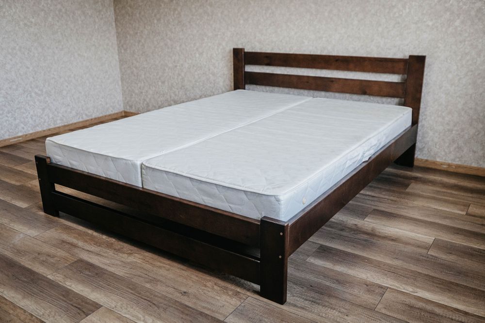 Ліжко дерев'янне, біле 1.6*2 ліжко з дерева, без зрощень,
3 масива сос