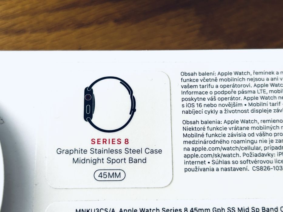 Apple Watch 8 45mm Stainless Steel Ceramic Cellular stalowy szary LTE