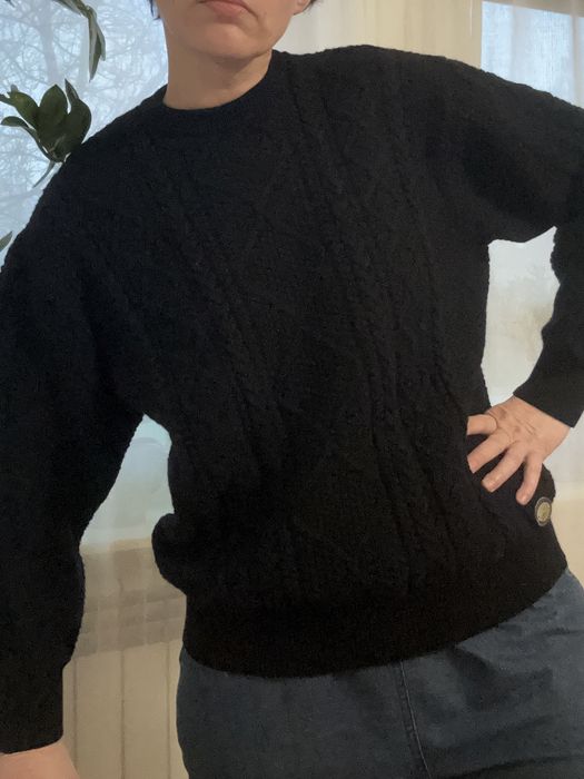 Wełniny sweter męski z warkoczem S M Saint James #welniany #warkoczowy