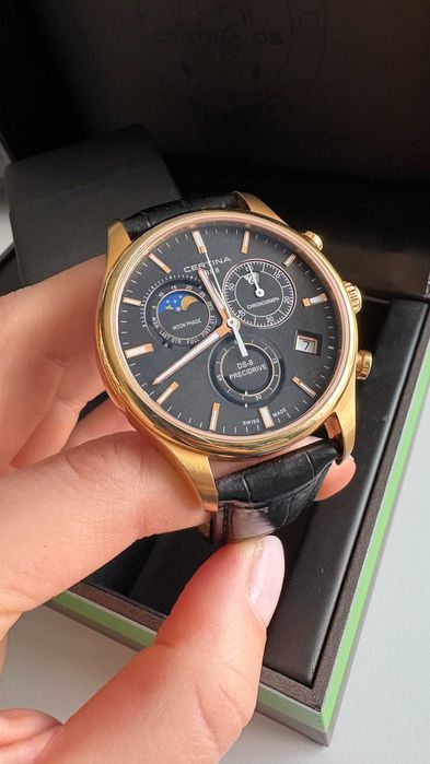 ZEGAREK CERTINA DS-8 Chrono Moonphase Precidrive –stan idealny,komplet