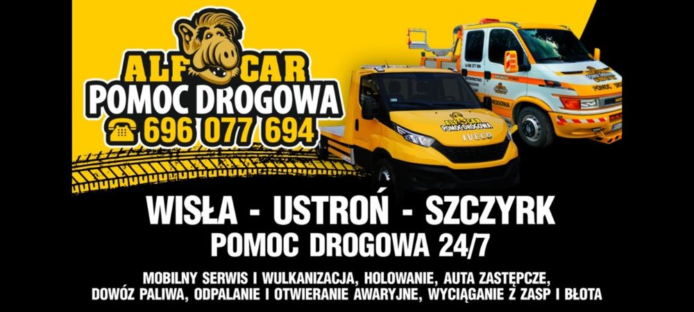 Pomoc Drogowa Laweta  24/7 Ustroń  Wisła  Szczyrk