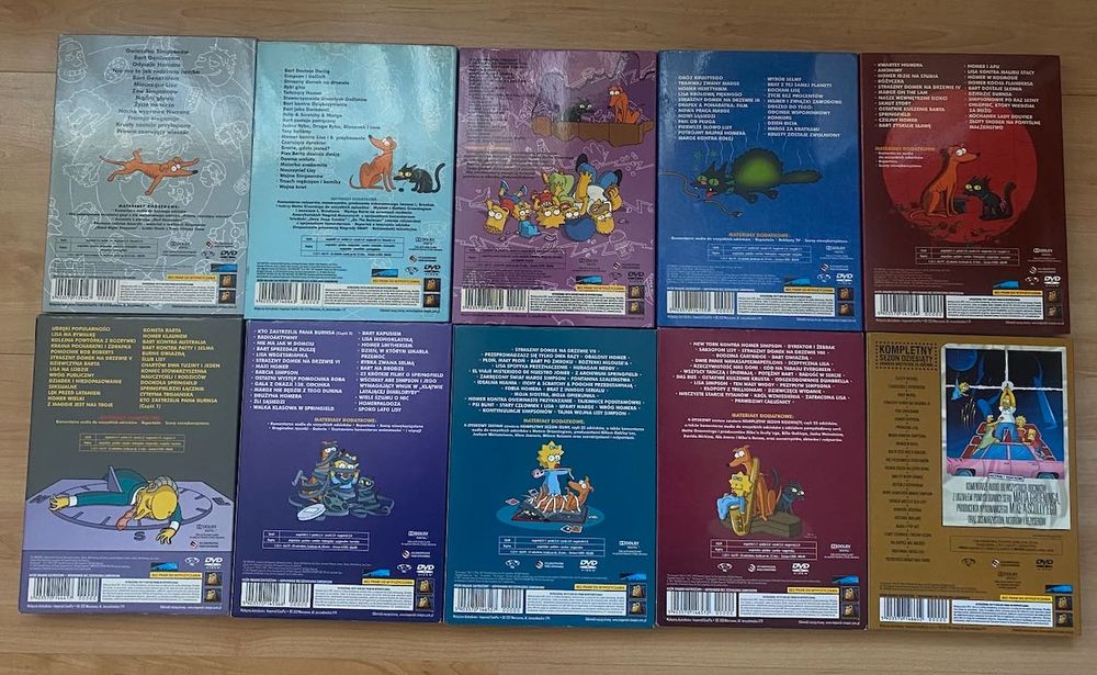 „SIMPSONOWIE” – komplet 10 sezonów na DVD, stan b. dobry