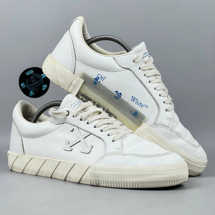 Off White Vulcanized офф вайт кожаные кеди кросівки кеды кроссовки обувь взуття черевики для міста класичні повсякденне універсальні винтаж