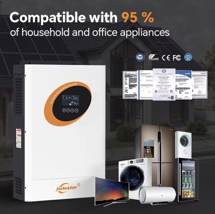 JSDSOLAR  4кВт, 24в гибридный инвертор.