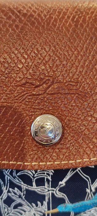 Oryginalna Torebka Longchamp.Kolor granatowy z elementami ze skóry