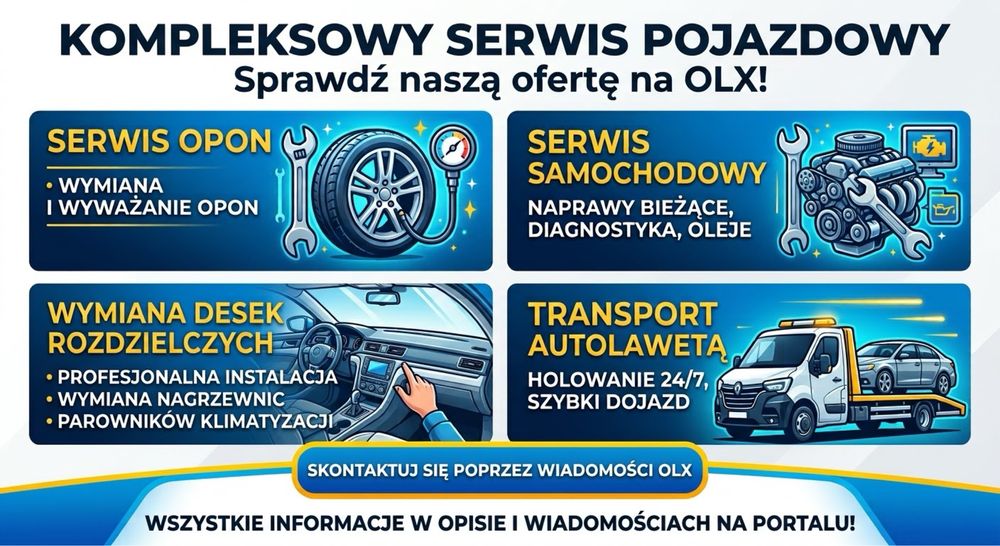 AutoSerwis Widawa | Serwis Opon | Wymiana Desek Rozdzielczych | Transport | Naprawy bieżące
