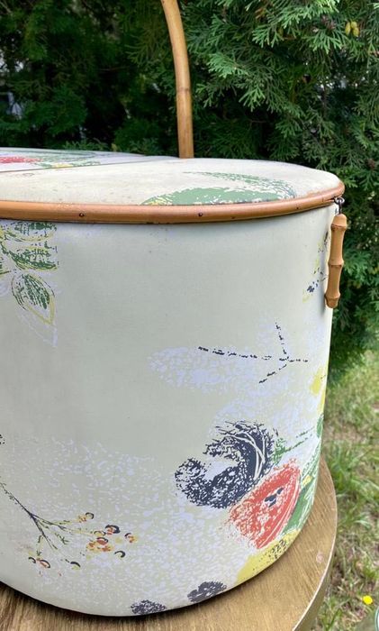 Kufer pojemnik skrzynka  vintage bambus