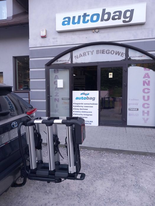 Solidny, składany bagażnik rowerowy na hak, platforma rowerowa Pro User FG 3  Silver