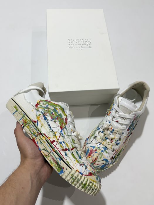 кеды Maison Margiela Evolution White Paint Shoes