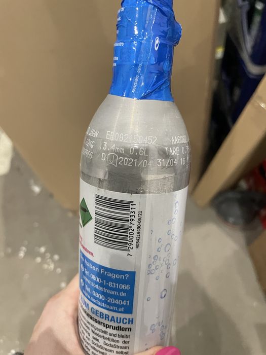 Soda stream, nabój nowy, pełny niebieski