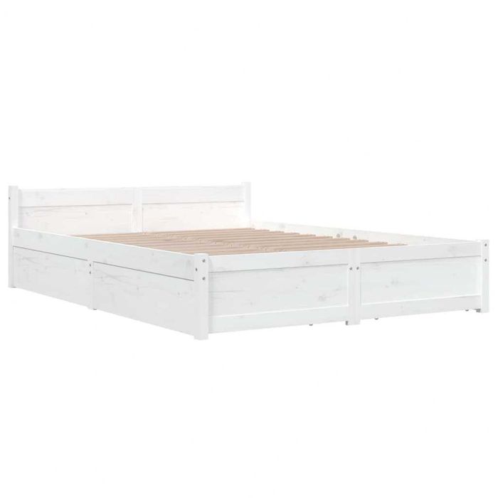 Cama de Casal vidaXL Branca c/ Gavetas 120x200cm (Nova em Caixa!)