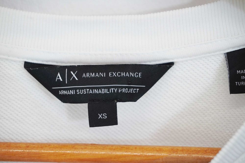 X68 dresowa bluza damska Armani Exchange biała logo S 36