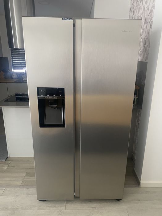 Frigorífico Americano HISENSE  (178cm - 489L - Inox) - Ler Descrição