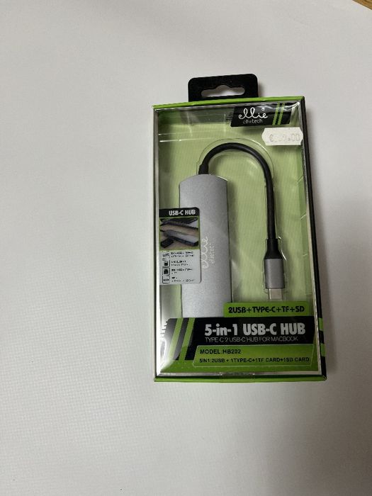 USB-C Hub 5-в-1 EllieTech HB202 для MacBook та ноутбуків (Новий)