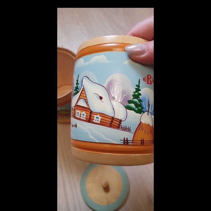 Дерев'яний Туєсок  за 2 одиниці , висота 15 см та 12 см