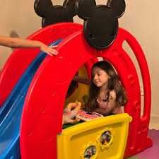 Feber Mickey Activity Slide | Escorrega com Casinha e Área de Brincadeira