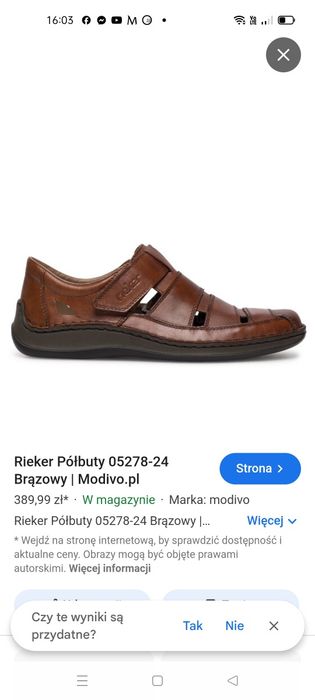 Buty Sandały półbuty Rieker 42 skórzane