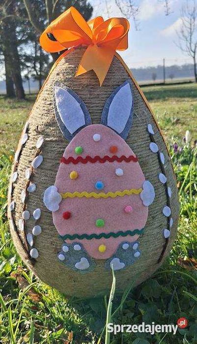 Jajo 52 cm, Wielkanoc przebiśniegi, krokusy, zajączki i pisanki