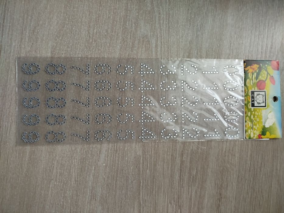 Naklejki samoprzylepne cyfry cyrkonie Wyprzedaż kolekcji