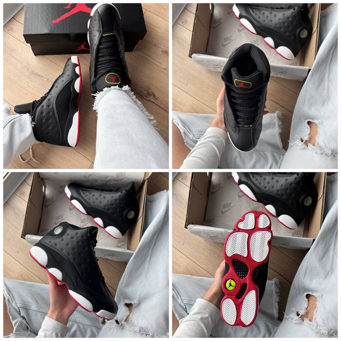 р36-45 Кросівки Air Jordan 13 Retro Black White Blue Red