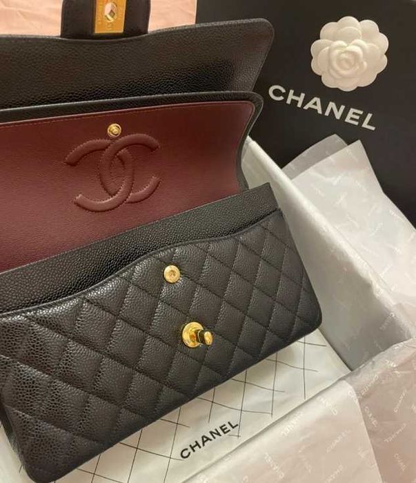 Chanel CF Black Gold Bull Medium