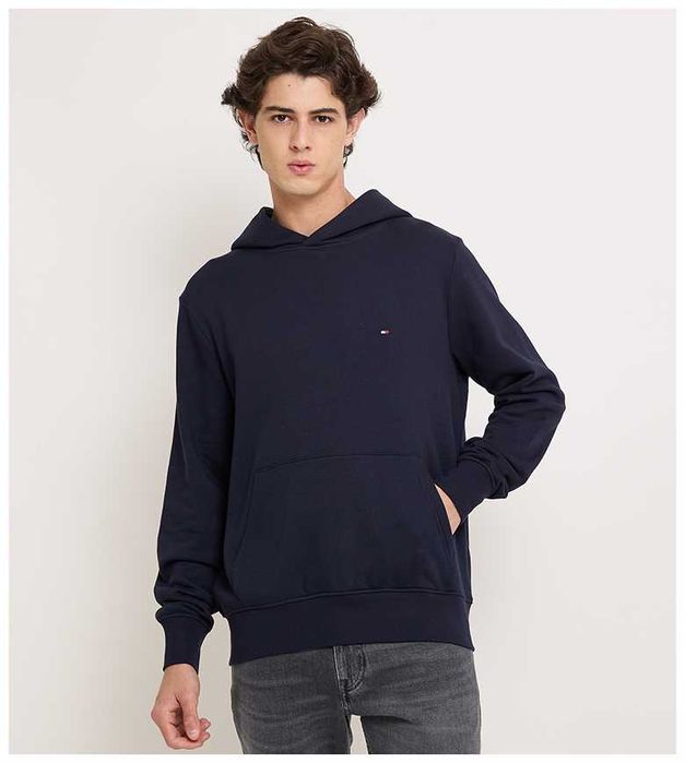 Męska Bluza Z Kapturem TOMMY HILFIGER Flag Logo Hoody Granatowy M