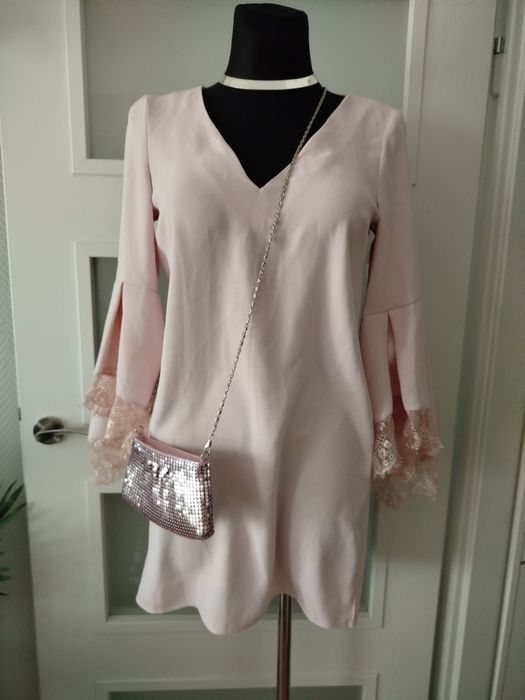 River Island elegancka sukienka pudrowy róż